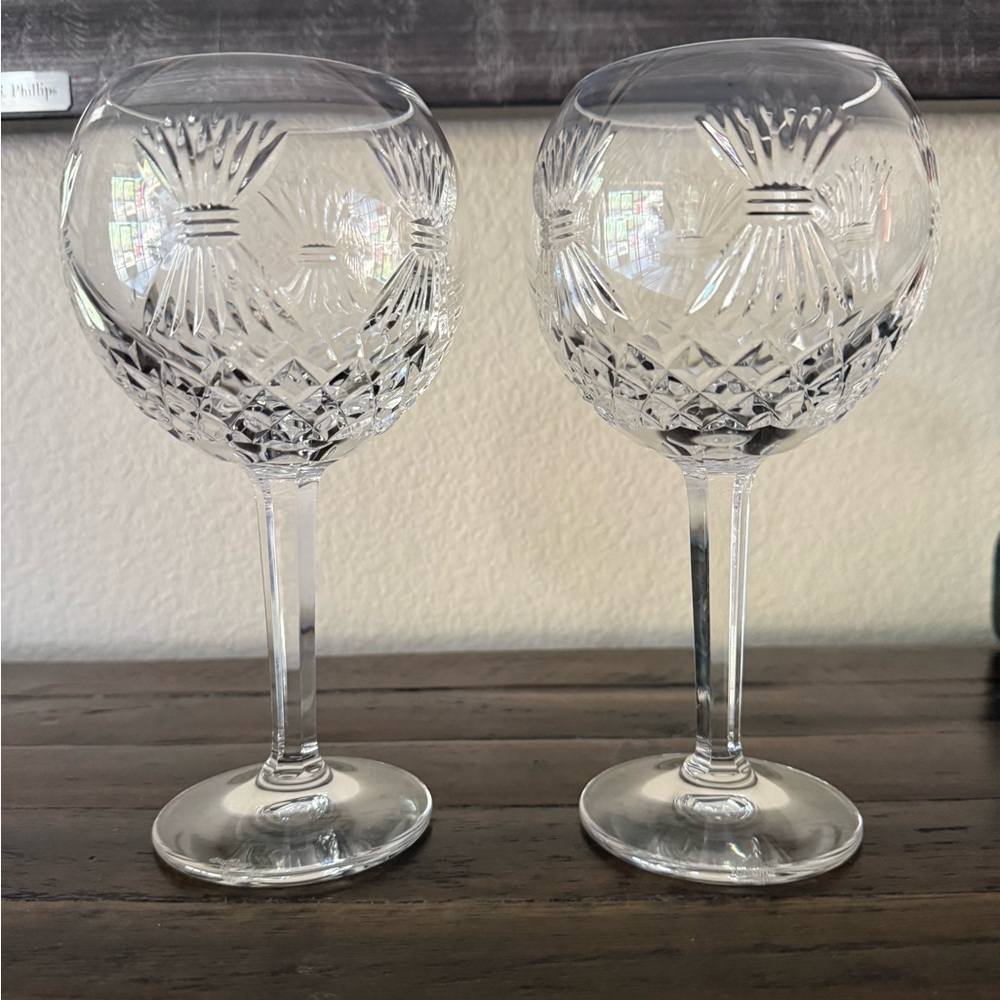 Waterford Crystal Wine Glasses Millennium Patterns Set of 2